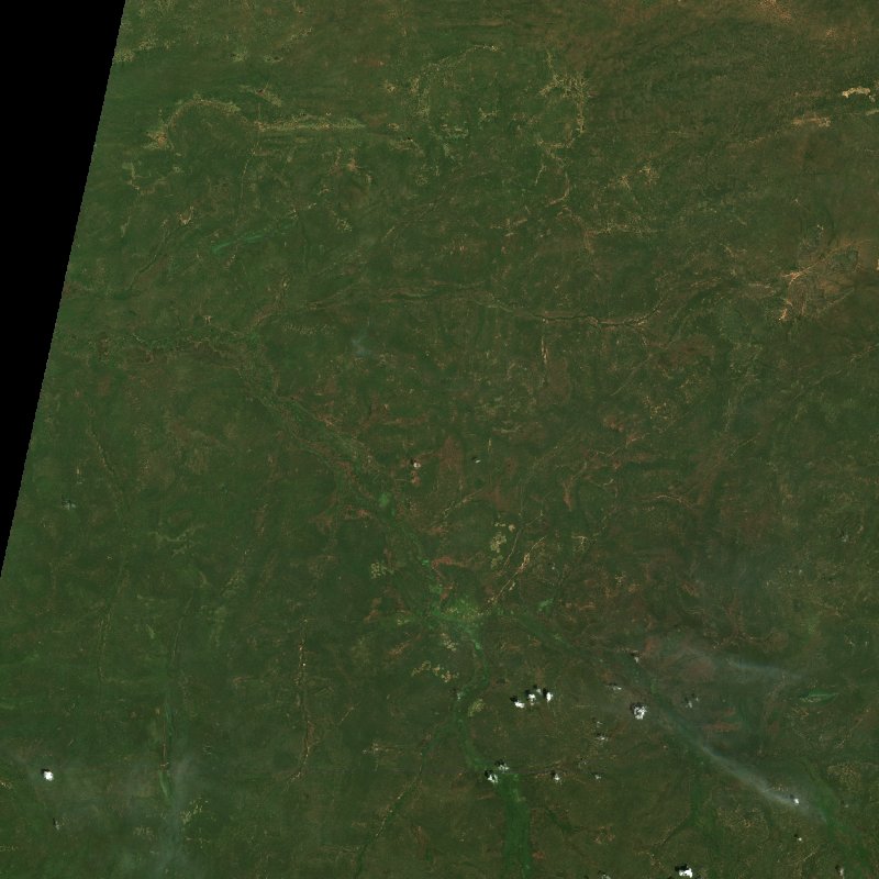 Image satellite Sentinel-2 de la zone de Vakaga (CF) avant l'incendie, le 29 septembre 2026