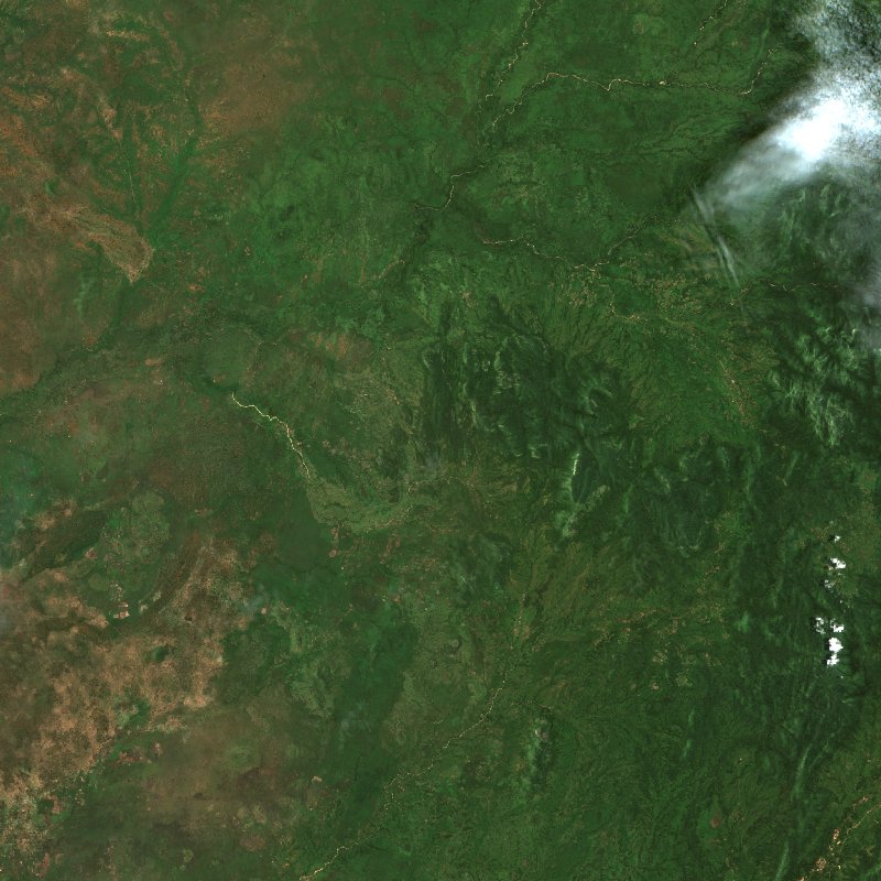 Image satellite Sentinel-2 de la zone de Nil Bleu (SD) avant l'incendie, le 5 septembre 2026
