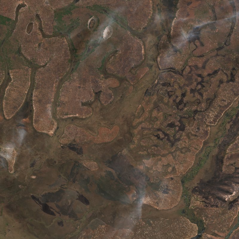 Imagen de satélite Sentinel-2 de la zona cerca de Septentrionale (ZM) antes del incendio, el 17 de septiembre de 2026