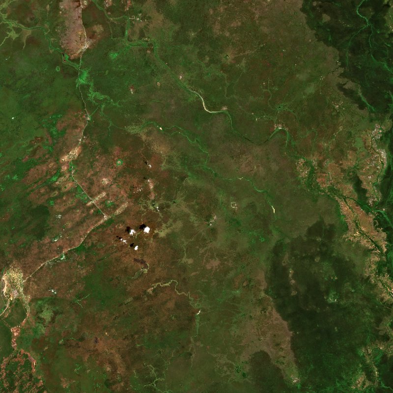 Image satellite Sentinel-2 de la zone d'Extrême-Nord (CM) avant l'incendie, le 24 septembre 2026