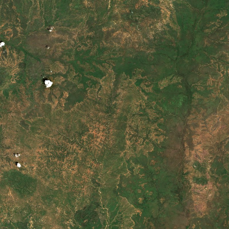 Image satellite Sentinel-2 de la zone de Kordofan du Sud (SD) avant l'incendie, le 26 septembre 2026