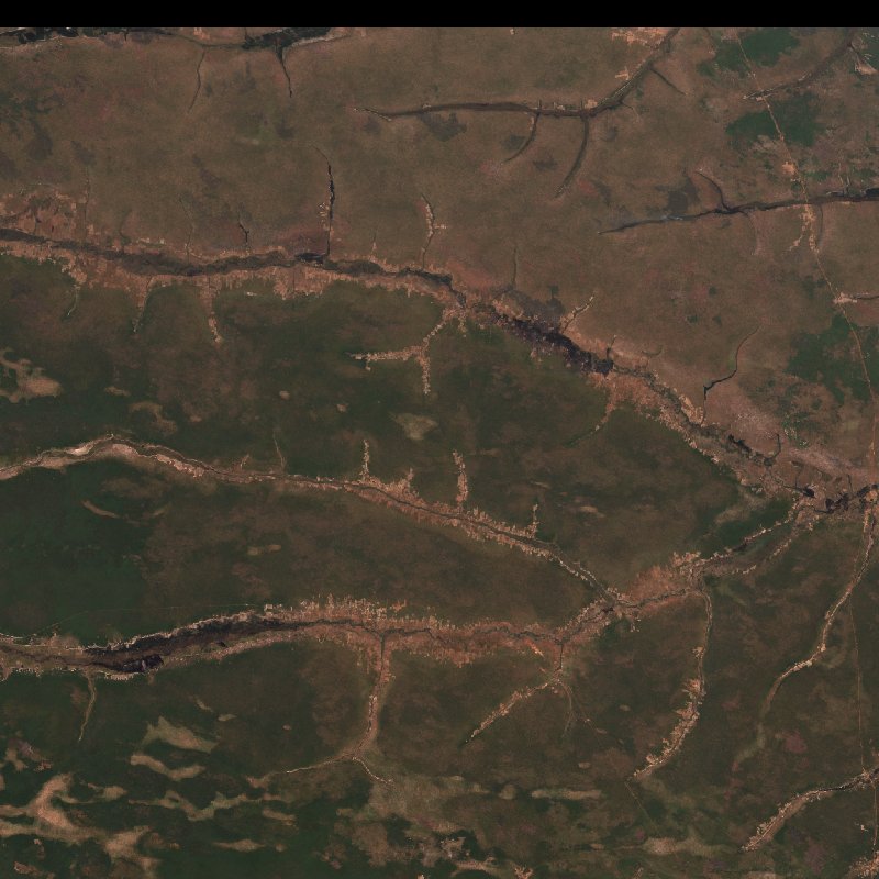 Image satellite Sentinel-2 de la zone de Moxico (AO) avant l'incendie, le 30 août 2026