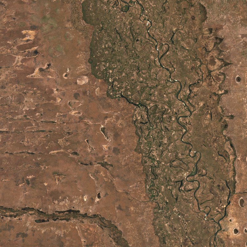 Imagen de satélite Sentinel-2 de la zona cerca de Occidentale (ZM) antes del incendio, el 3 de septiembre de 2026