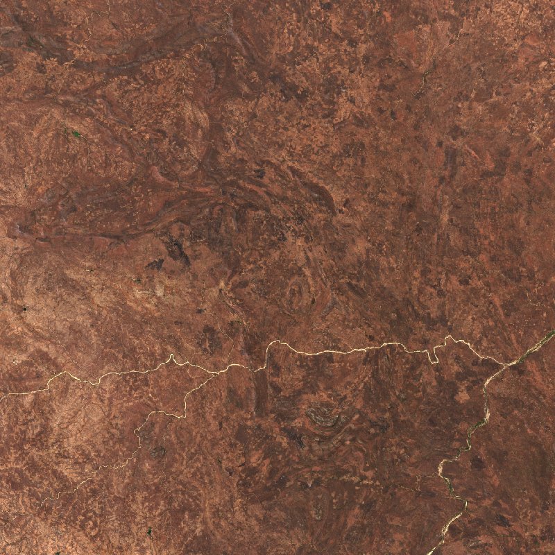 Sentinel-2 satellite image of the area near Tete (MZ) before the fire, on 14 September 2026