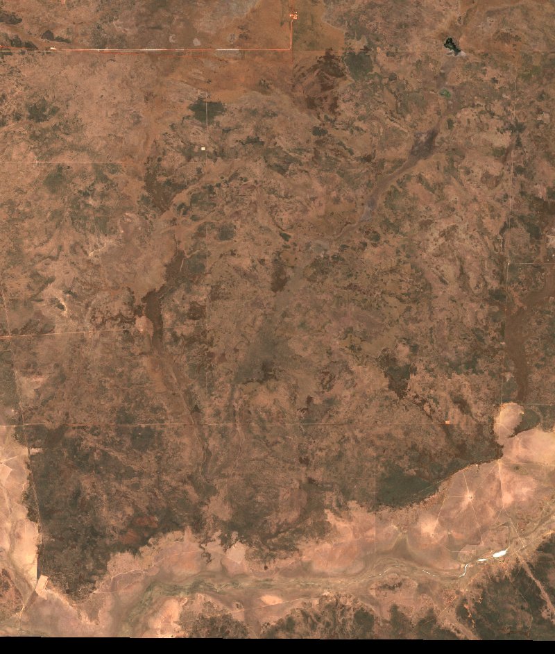 Image satellite Sentinel-2 de la zone de Territoire du Nord (AU) avant l'incendie, le 4 octobre 2026