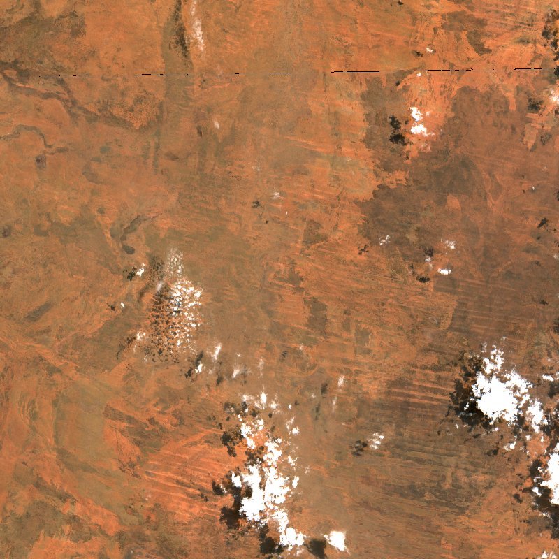 Image satellite Sentinel-2 de la zone de Territoire du Nord (AU) avant l'incendie, le 12 octobre 2026