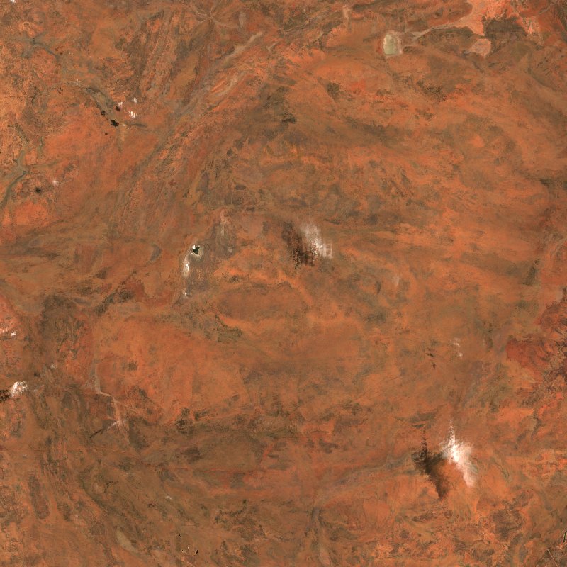 Sentinel-2 satellite image of the area near Territoire du Nord (AU) before the fire, on 5 October 2026