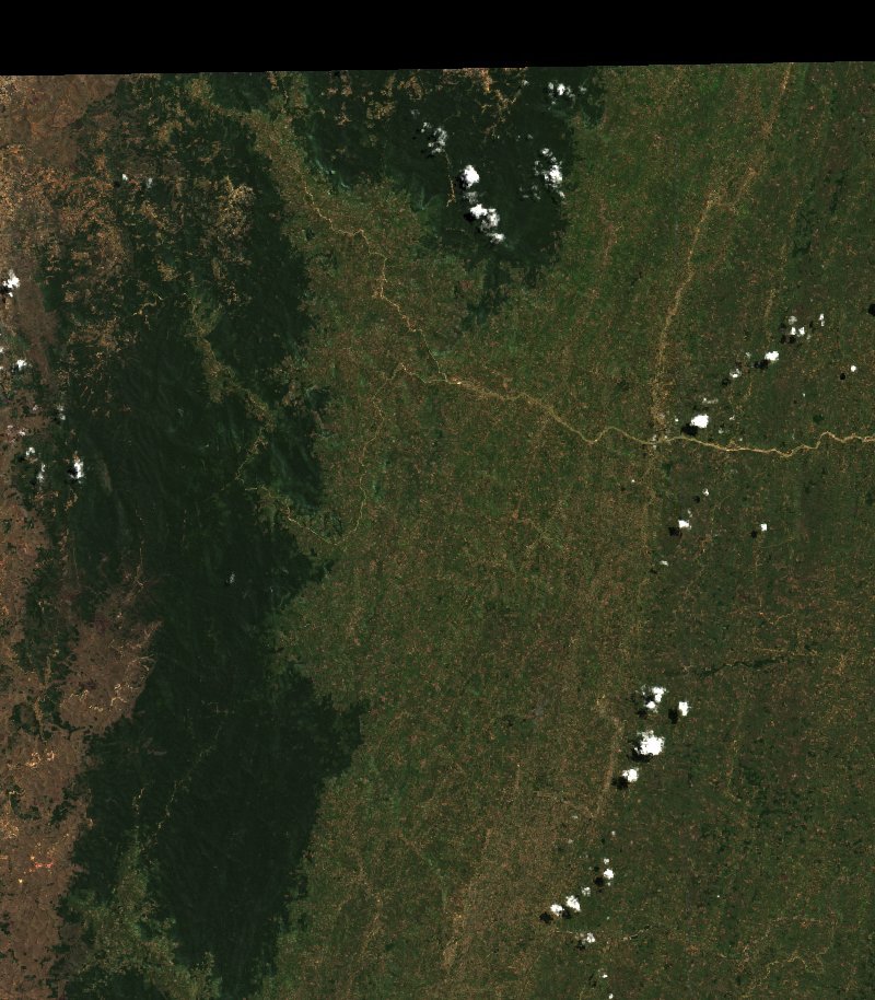Image satellite Sentinel-2 de la zone de Tamatave (MG) avant l'incendie, le 21 septembre 2026