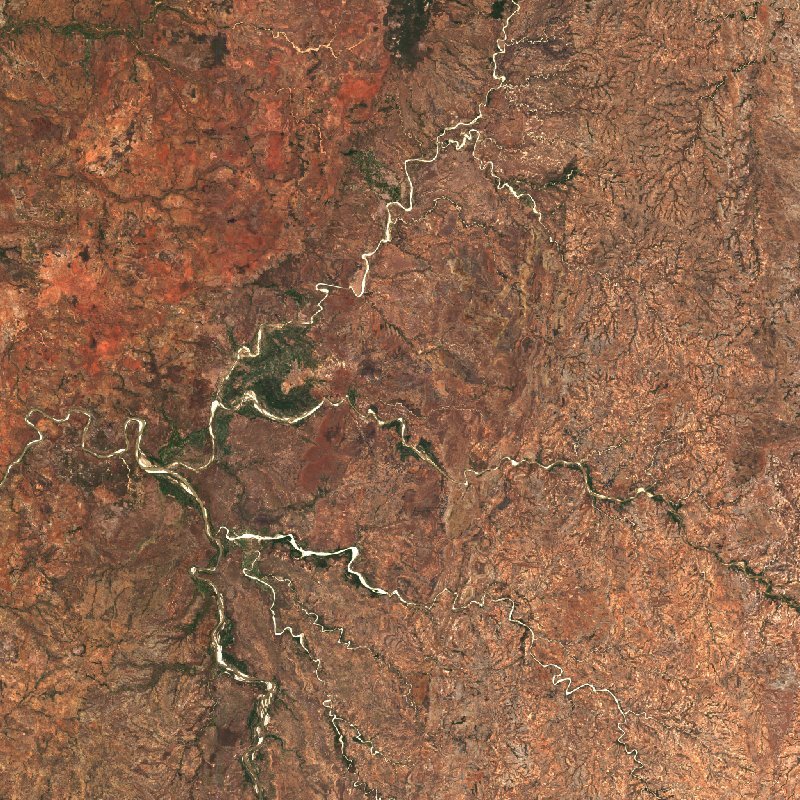 Sentinel-2-Satellitenbild des Gebiets bei Menabe (MG) vor dem Brand, am 29. September 2026
