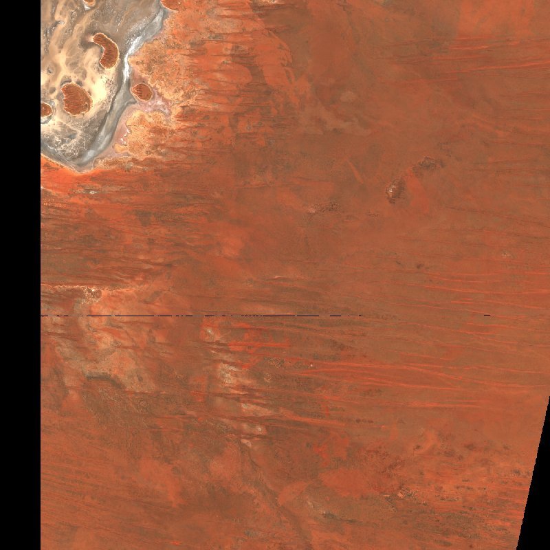 Imagen de satélite Sentinel-2 de la zona cerca de Territoire du Nord (AU) antes del incendio, el 27 de septiembre de 2026