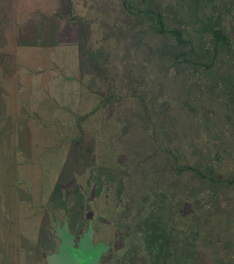 Sentinel-2-Satellitenbild des Gebiets bei Maputo (MZ) vor dem Brand, am 24. September 2026