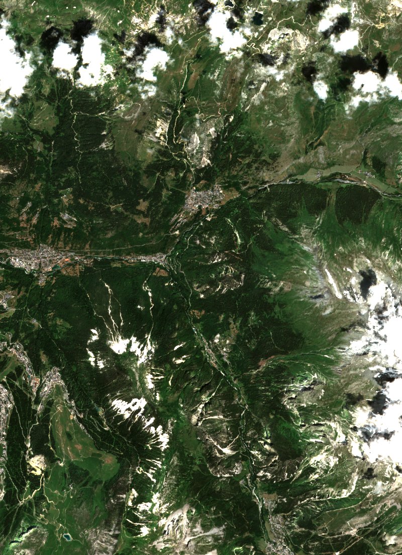 Sentinel-2 satellite image of the area near Planay before the fire, on 4 July 2026