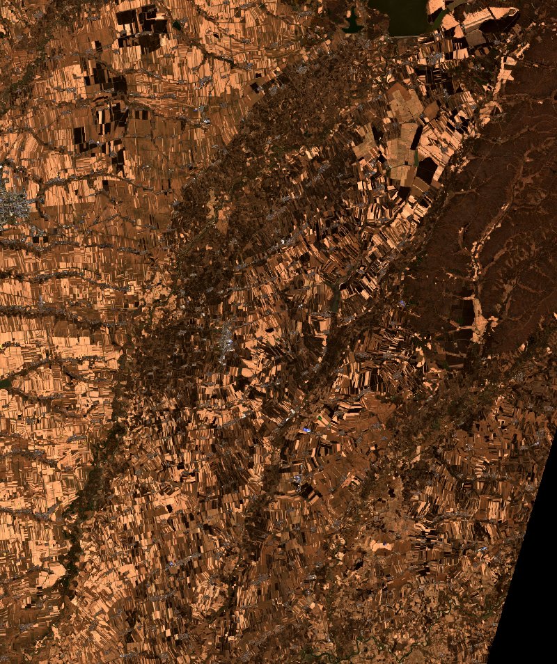 Sentinel-2 satellite image of the same area near Heilongjiang (CN) after the fire, on 19 October 2026