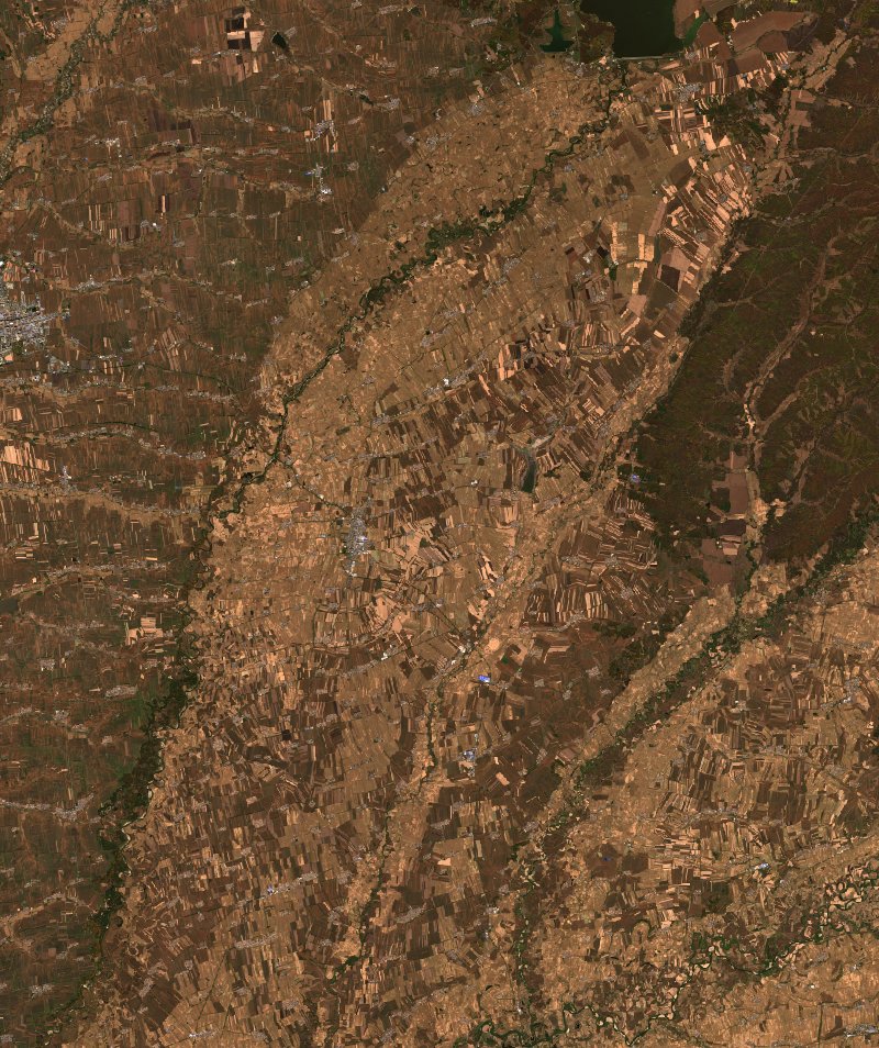 Sentinel-2 satellite image of the area near Heilongjiang (CN) before the fire, on 6 October 2026