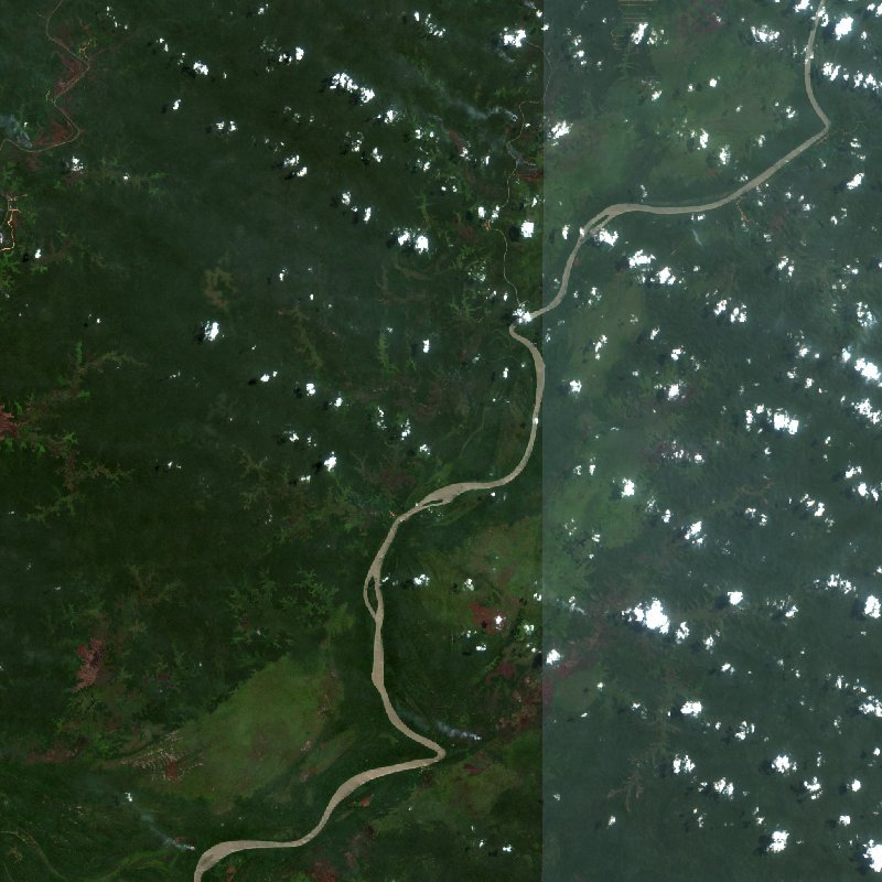 Image satellite Sentinel-2 de la zone de Papouasie (ID) avant l'incendie, le 11 septembre 2026