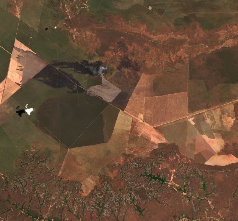 Image satellite Sentinel-2 de la zone de Piauí (BR) avant l'incendie, le 30 septembre 2026