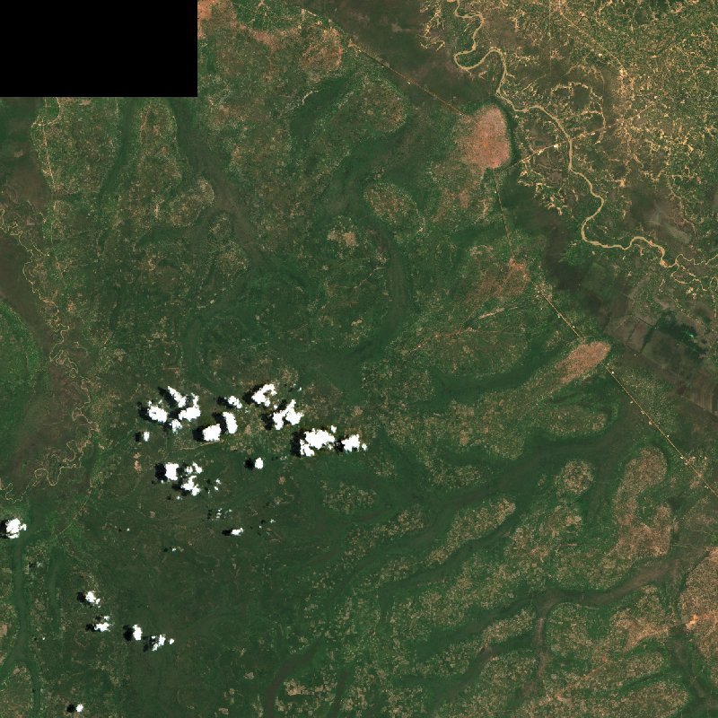 Imagen de satélite Sentinel-2 de la zona cerca de Bahr el Ghazal du Nord (SS) antes del incendio, el 30 de agosto de 2026