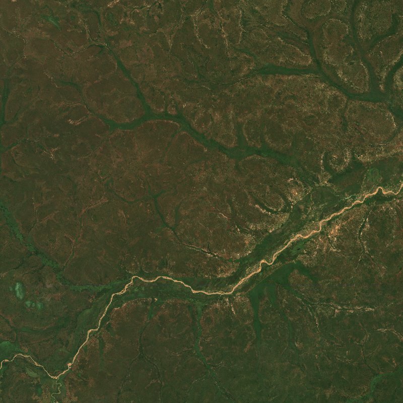 Sentinel-2-Satellitenbild des Gebiets bei Bahr el Ghazal du Nord (SS) vor dem Brand, am 4. Oktober 2026