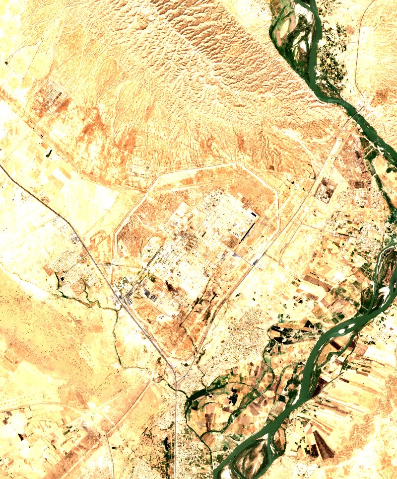Salah ad-Din (IQ) visto por Sentinel-2 el 19 de julio