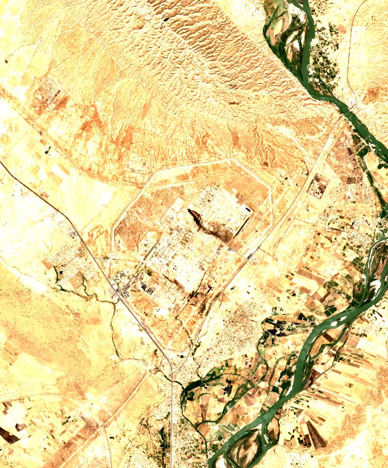 Salah ad-Din (IQ) visto por Sentinel-2 el 26 de julio