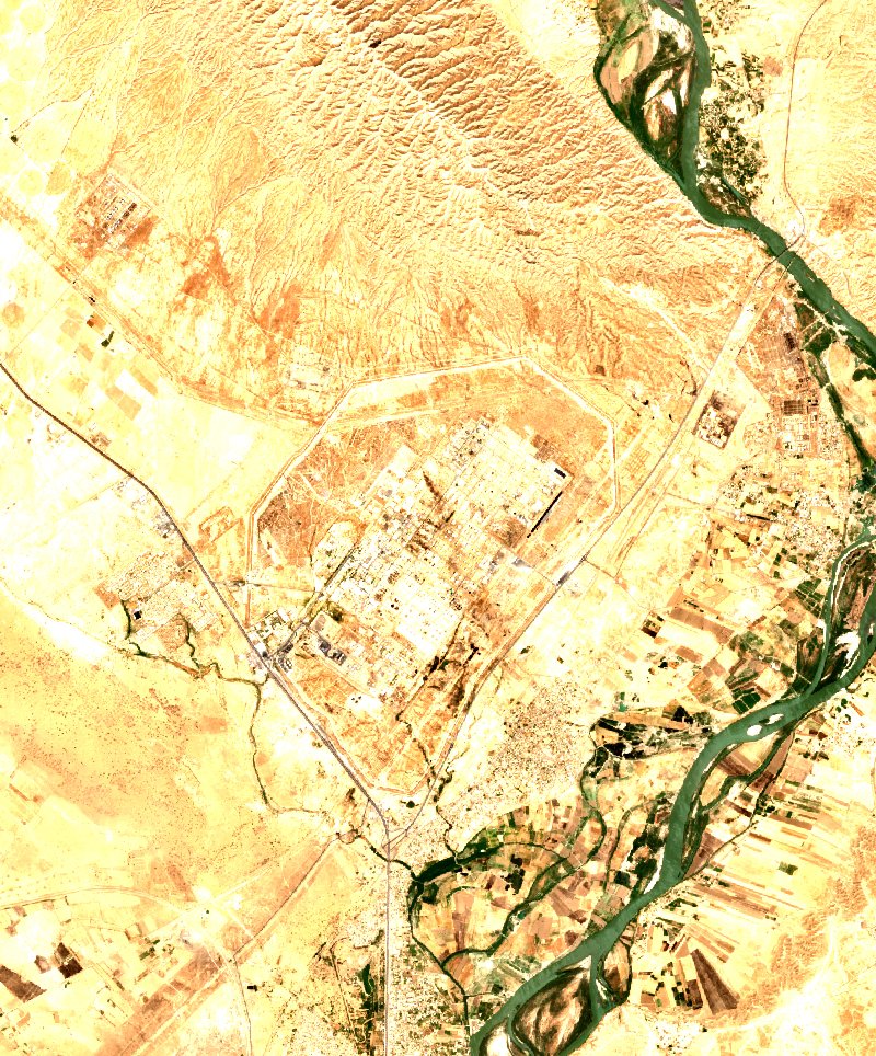 Salah ad-Din (IQ) visto por Sentinel-2 el 3 de agosto