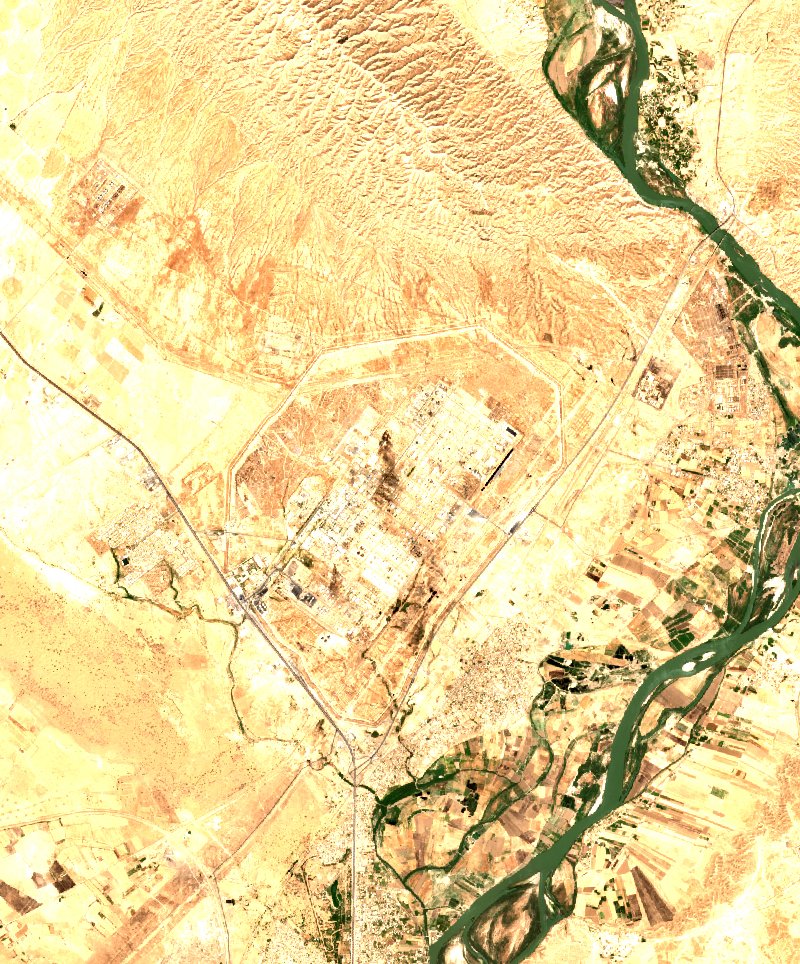 Salah ad-Din (IQ) visto por Sentinel-2 el 5 de agosto