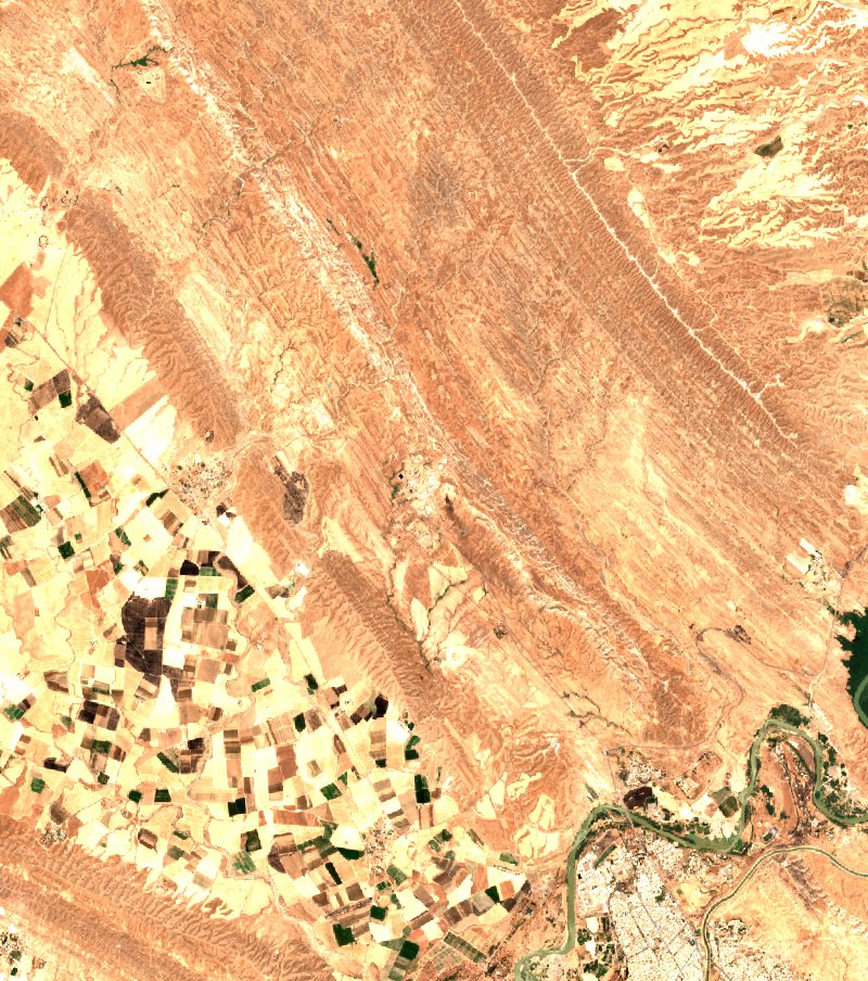 Kirkouk (IQ) seen by Sentinel-2 on 19 July