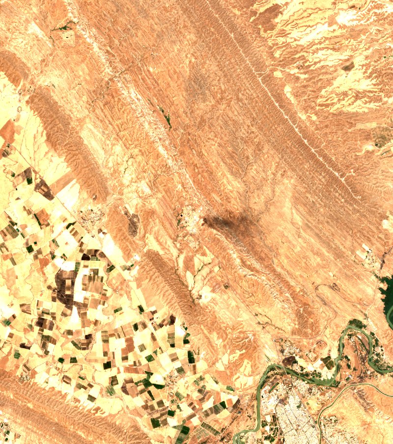 Kirkouk (IQ) seen by Sentinel-2 on 24 July