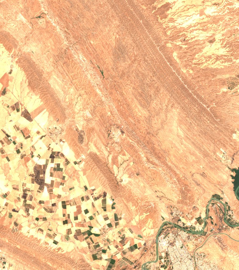 Kirkouk (IQ) seen by Sentinel-2 on 29 July