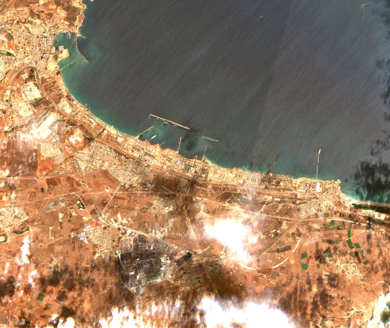 Bethioua (DZ) von Sentinel-2 erfasst am 28. Juli