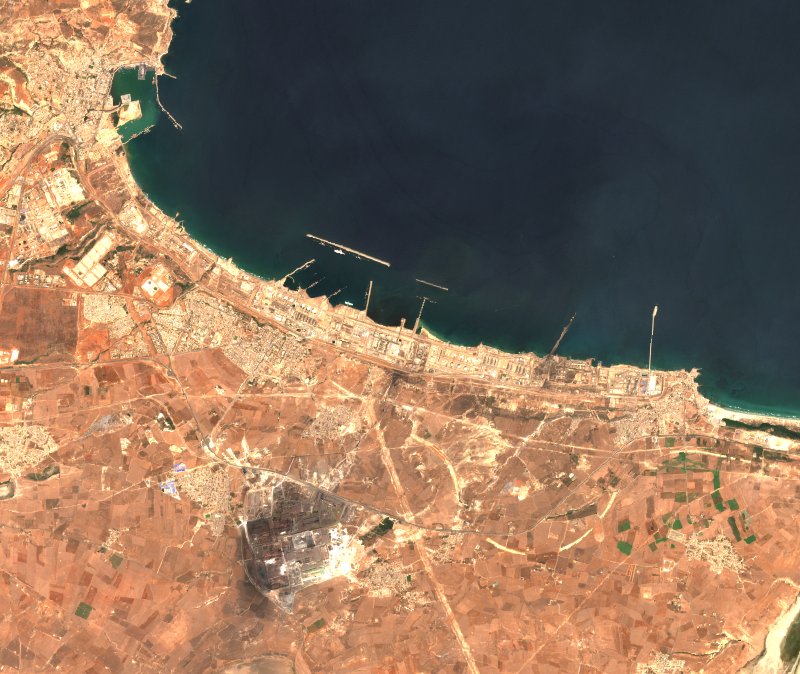 Bethioua (DZ) von Sentinel-2 erfasst am 27. Juli