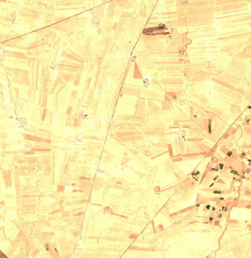 Gouvernorat d'Hassaké (SY) vu par Sentinel-2 le 22 juillet