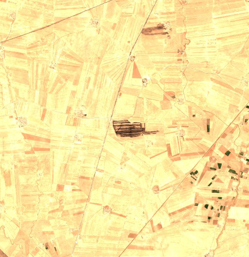 Gouvernorat d'Hassaké (SY) vu par Sentinel-2 le 29 juillet