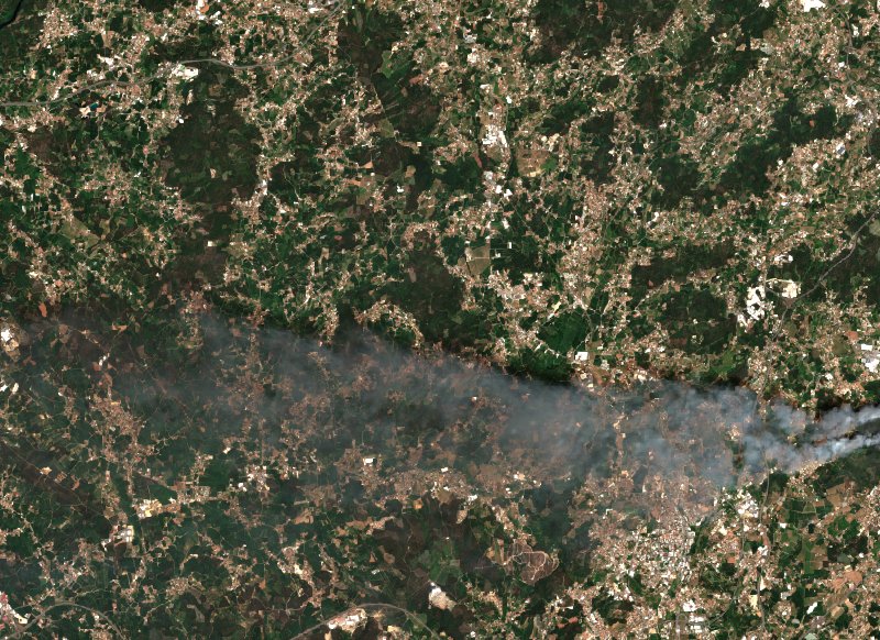 Barcelos (PT) vu par Sentinel-2 le 2 juillet