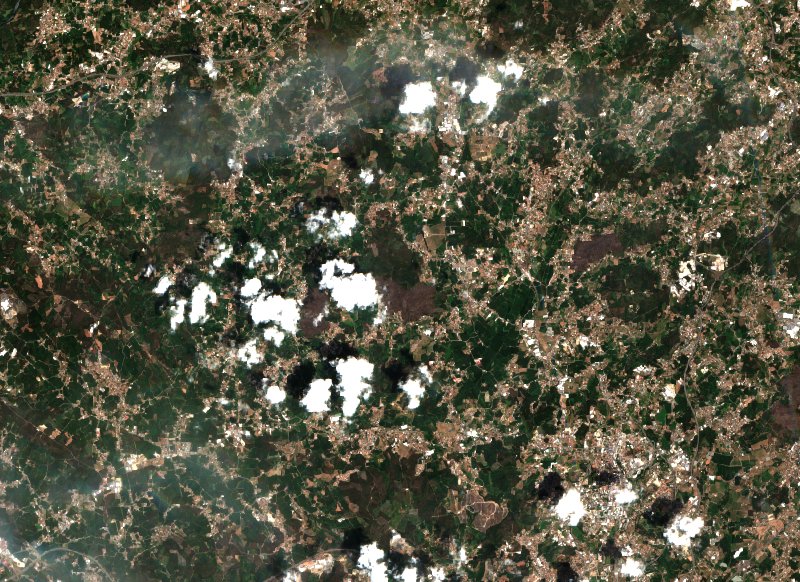 Barcelos (PT) vu par Sentinel-2 le 15 juillet