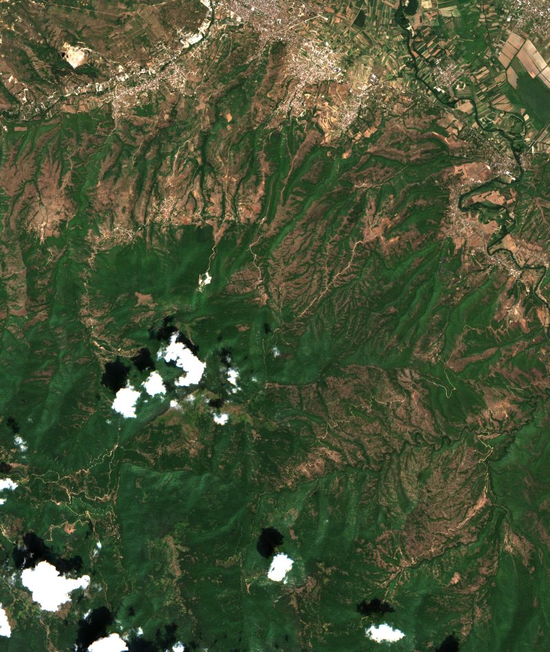 Вражале (MK) von Sentinel-2 erfasst am 10. August