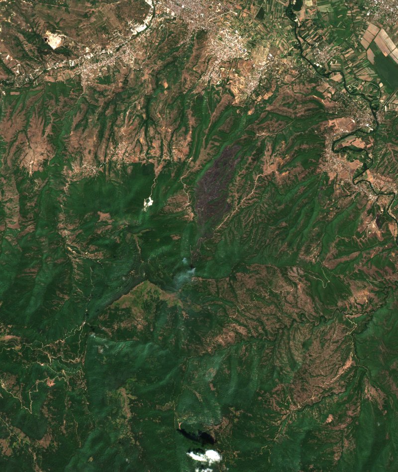 Вражале (MK) von Sentinel-2 erfasst am 15. August