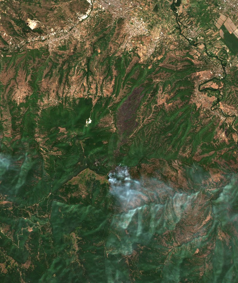Вражале (MK) von Sentinel-2 erfasst am 22. August