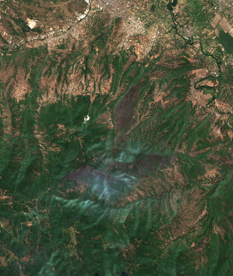 Вражале (MK) von Sentinel-2 erfasst am 25. August
