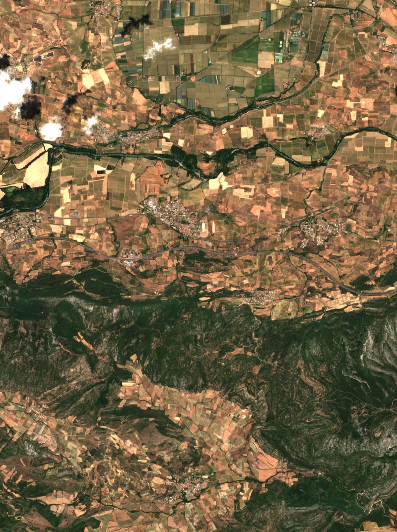 Capendu visto por Sentinel-2 el 3 de julio