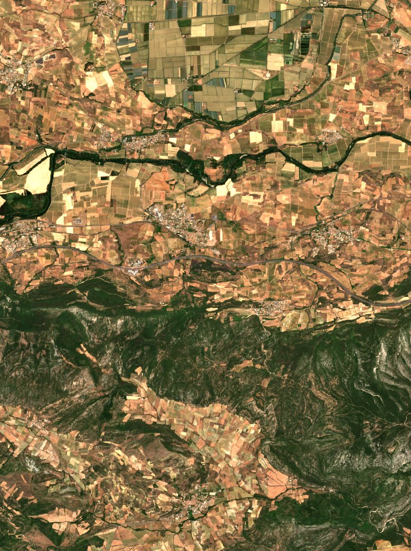 Capendu visto por Sentinel-2 el 5 de julio