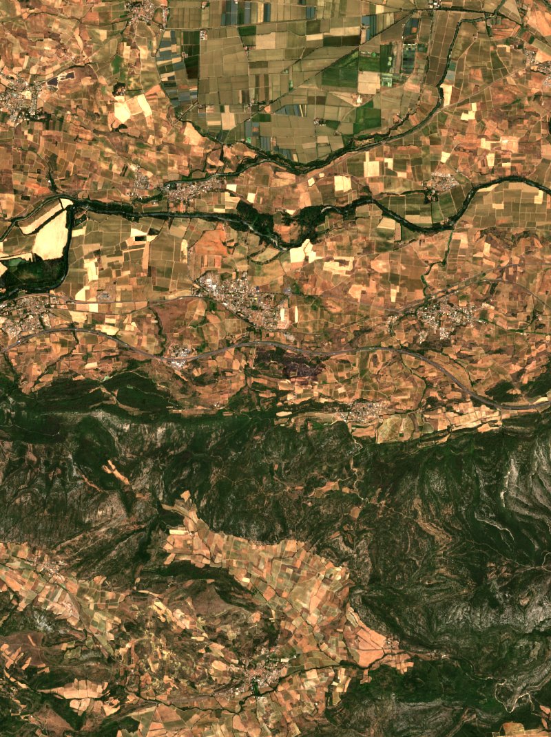Capendu visto por Sentinel-2 el 8 de julio