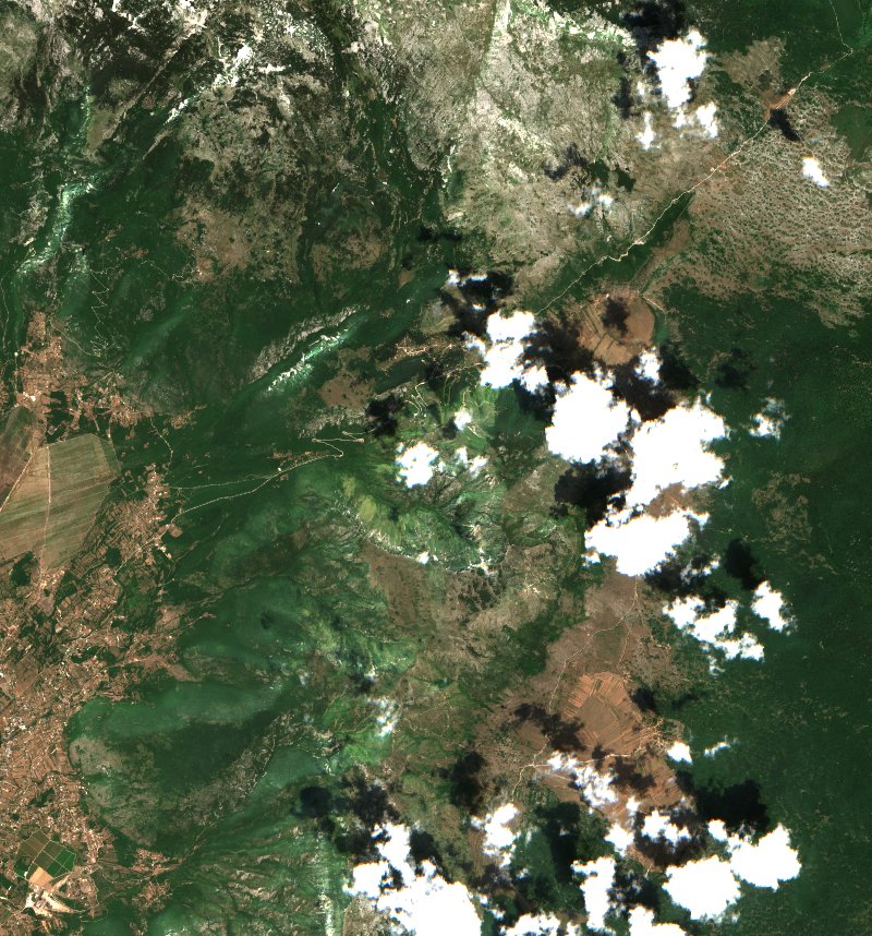 Ville de Mostar (BA) von Sentinel-2 erfasst am 29. Juni