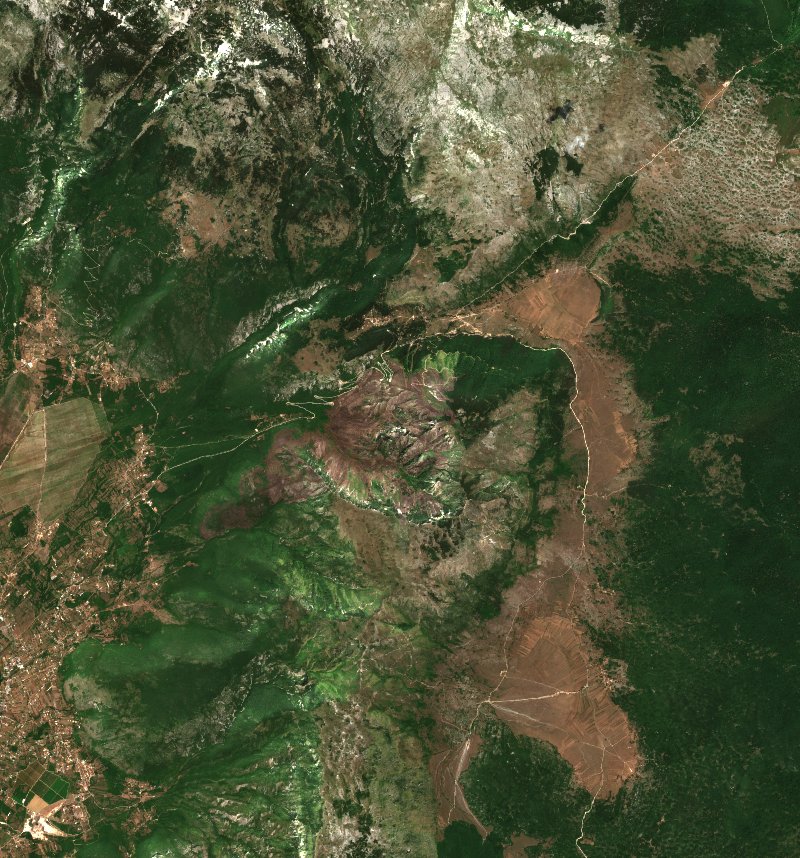 Ville de Mostar (BA) von Sentinel-2 erfasst am 17. Juli