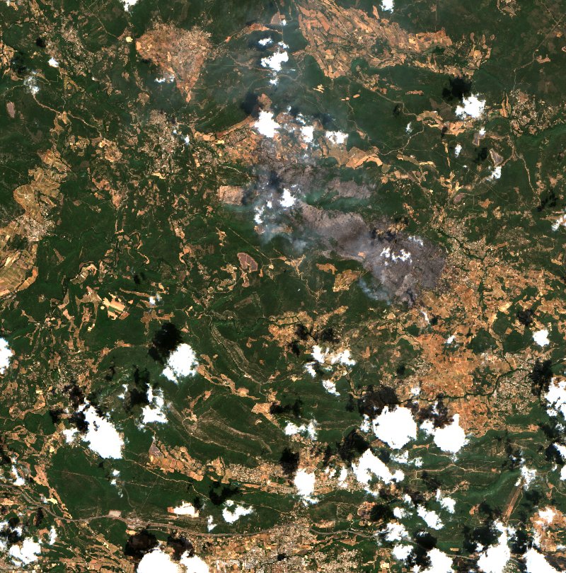 Correns seen by Sentinel-2 on 22 July