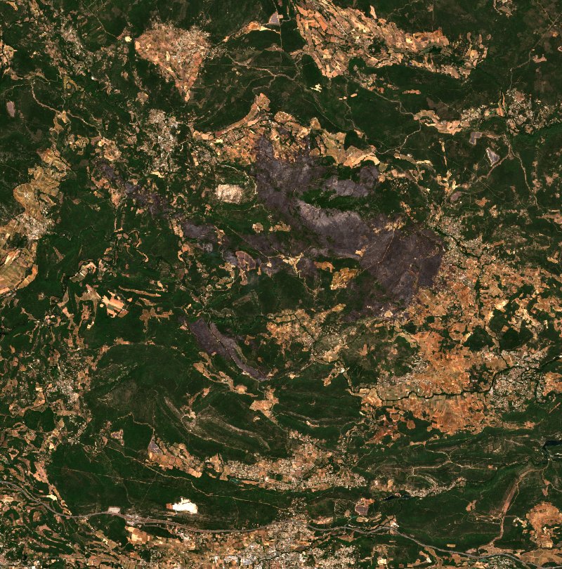 Correns seen by Sentinel-2 on 27 July