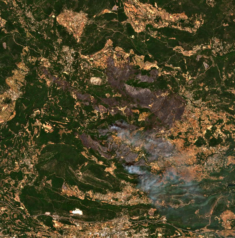 Correns seen by Sentinel-2 on 1 August