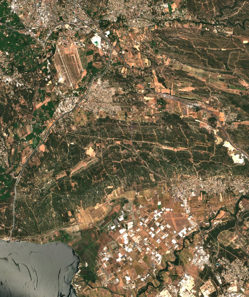 Lançon-Provence von Sentinel-2 erfasst am 30. Juni