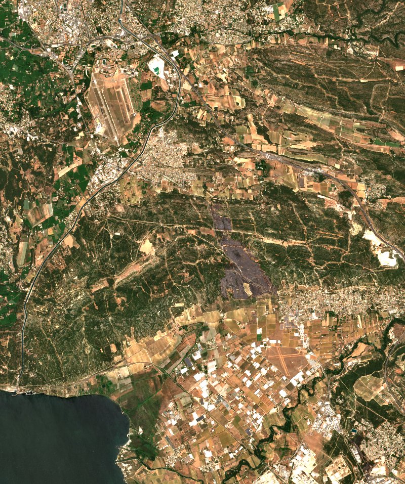Lançon-Provence von Sentinel-2 erfasst am 2. Juli