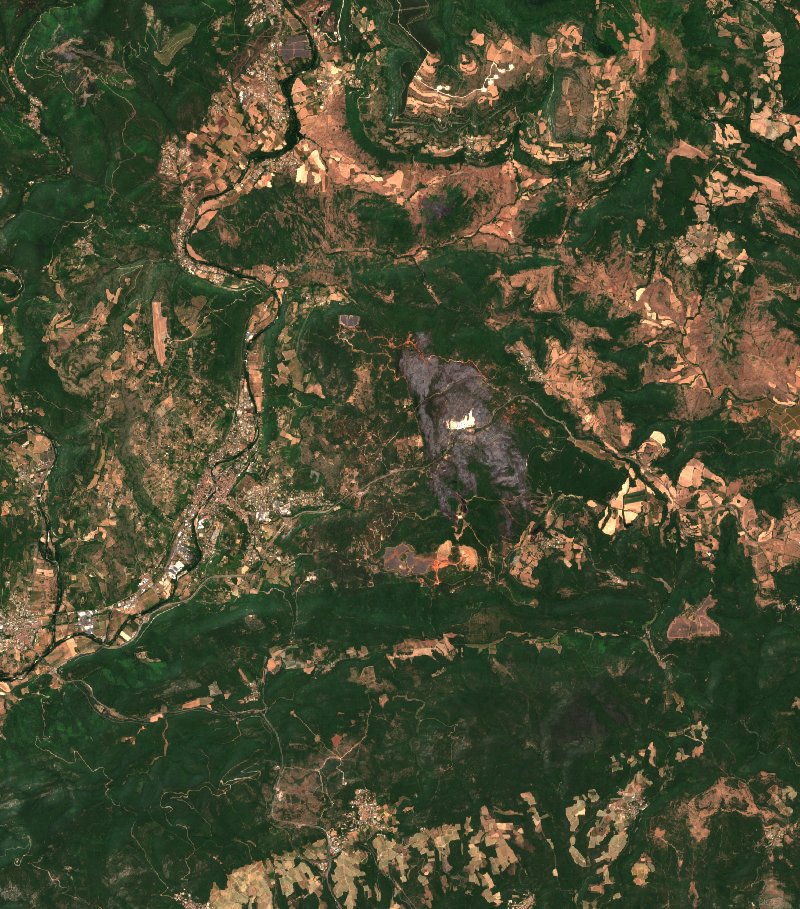 Carlencas-et-Levas von Sentinel-2 erfasst am 10. Juli